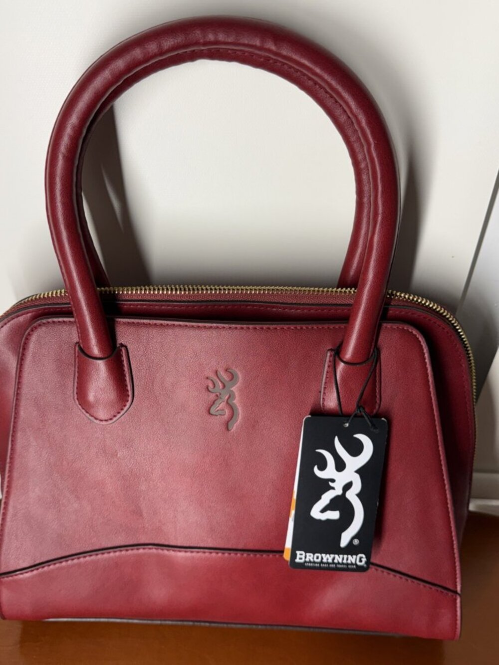 New Browning Concealed Carry Purse, CCW Gun Handbag Hazel Merlot Double Handle